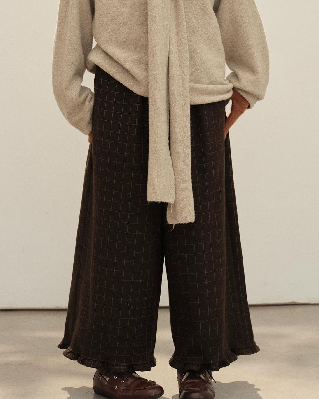 フリルレトロチェックワイドパンツ 10142