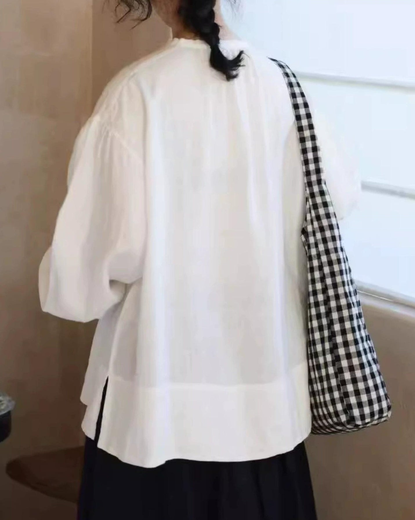 ミニスリットフレアブラウス 10019