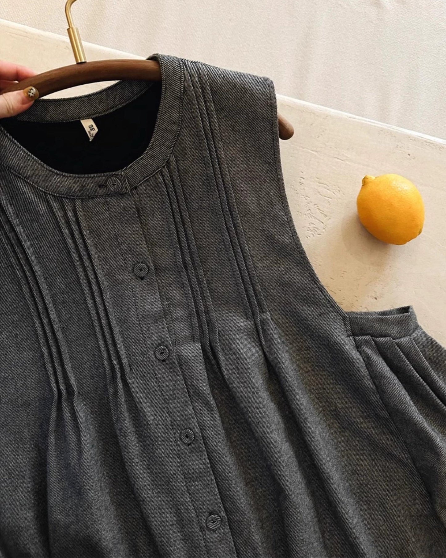 ピンタックシャツベストワンピース 10029