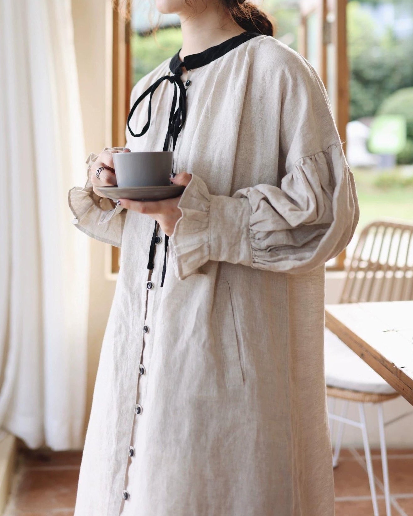 スウィートバイカラーリボンワンピース 10112