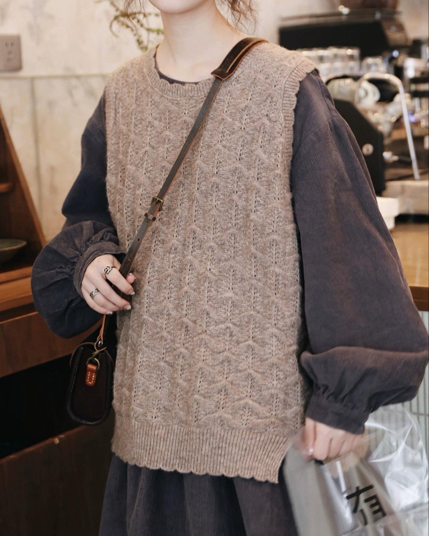 パターンニットスリットベスト 10110