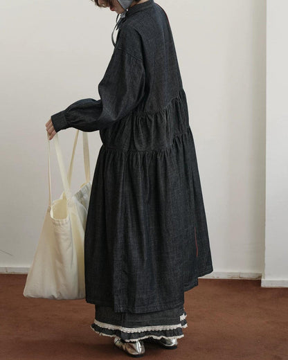 デニムロングルーズワンピース 10211