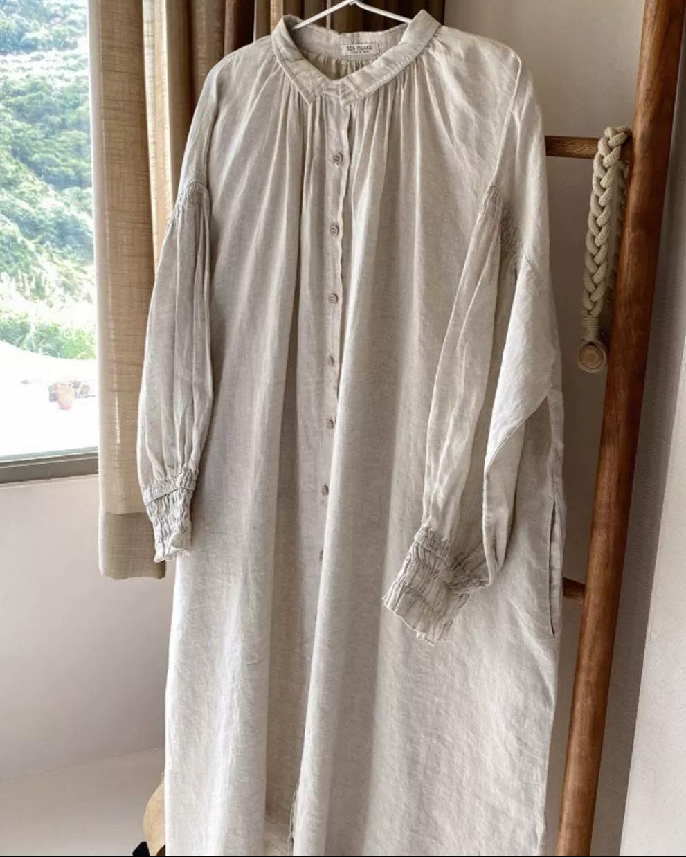 ヘルカナチュラルロングギャザーワンピース 10087