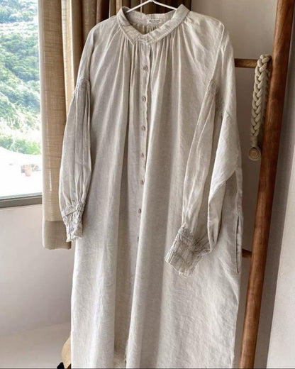 ヘルカナチュラルロングギャザーワンピース 10087