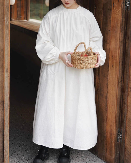 バックボタンバンドリラックスワンピース 10044