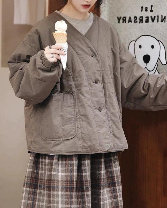 キルトテクスチャーショートコート 10093