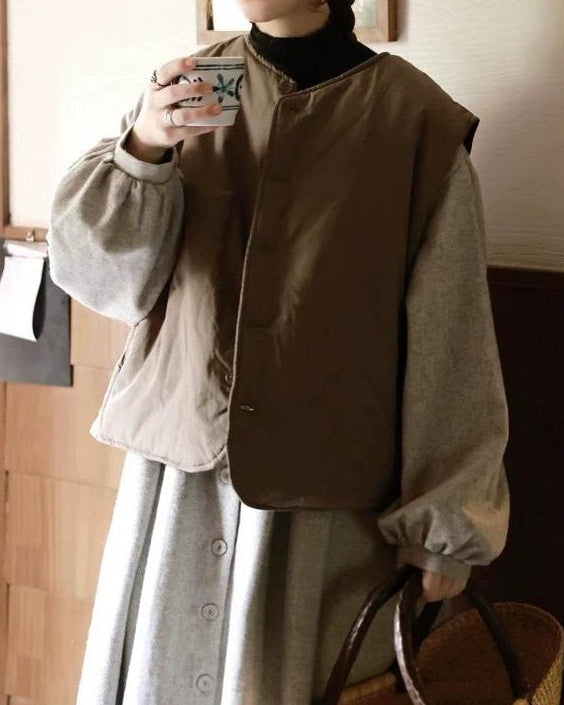 シングルブレストルーモカライトベスト 10091