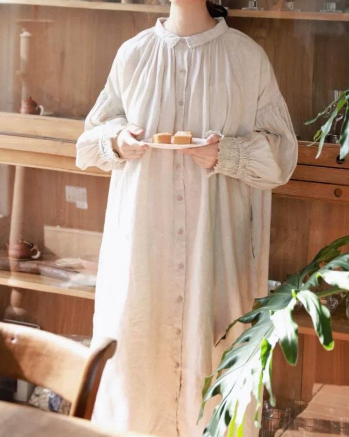 ヘルカナチュラルロングギャザーワンピース 10087