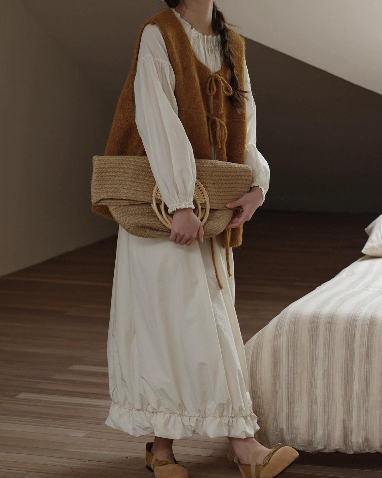 リボンアクセントニットベスト 10277