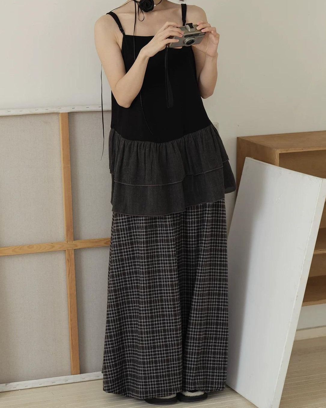 ナチュラルキャミシタフリルレイヤートップ 10191