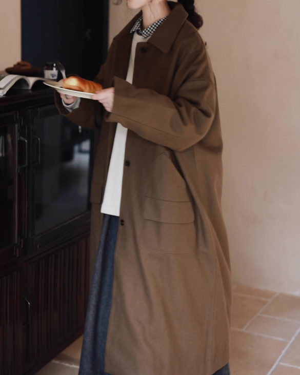 シングルブレストオーバーロングコート 10059