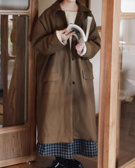 シングルブレストオーバーロングコート 10059