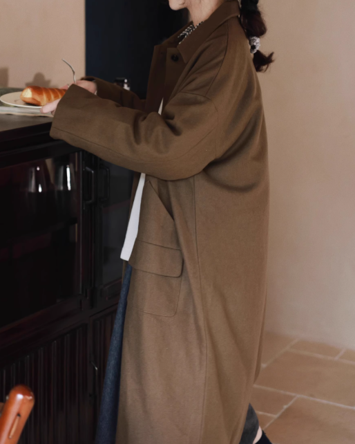 シングルブレストオーバーロングコート 10059