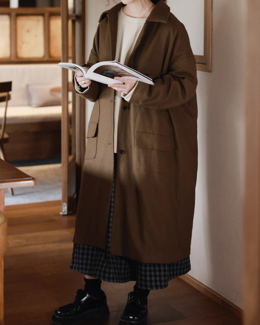 シングルブレストオーバーロングコート 10059