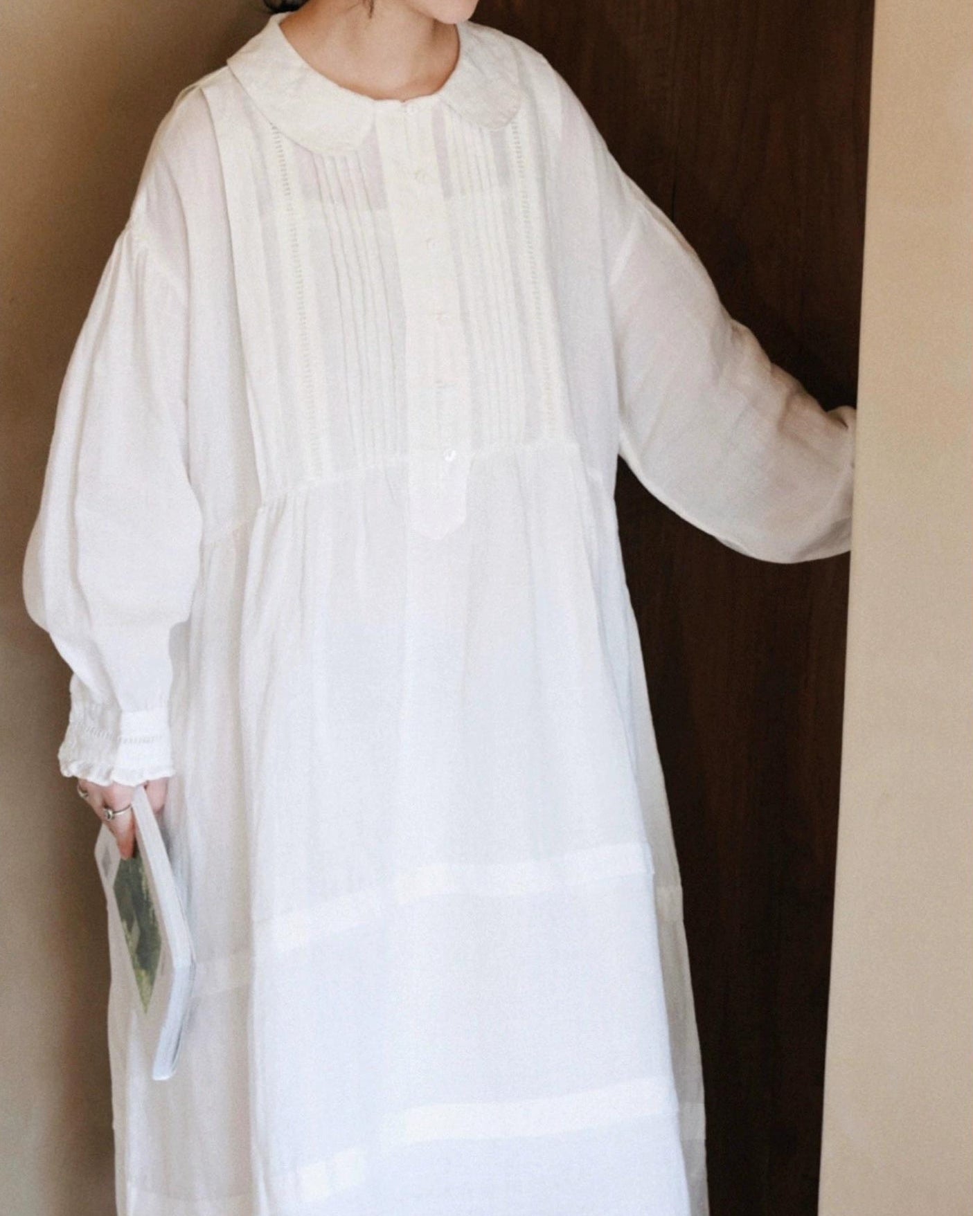 パフスリーブピンタックワンピース 10001