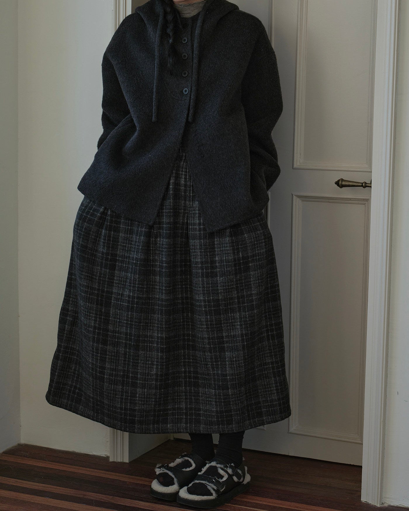 クラッシーチェックロングスカート 10289