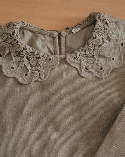 ナチュラルニュアンス レースカラーブラウス 10106