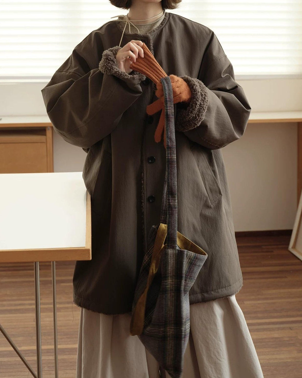 ソフトボアノーカラーシングルコート 10160