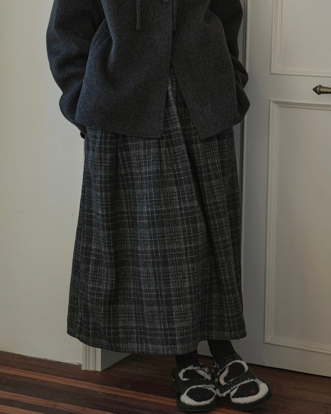 クラッシーチェックロングスカート 10289