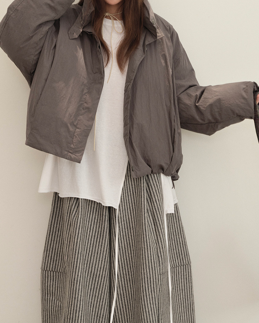 スタンドミニマルショートダウンコート 10151