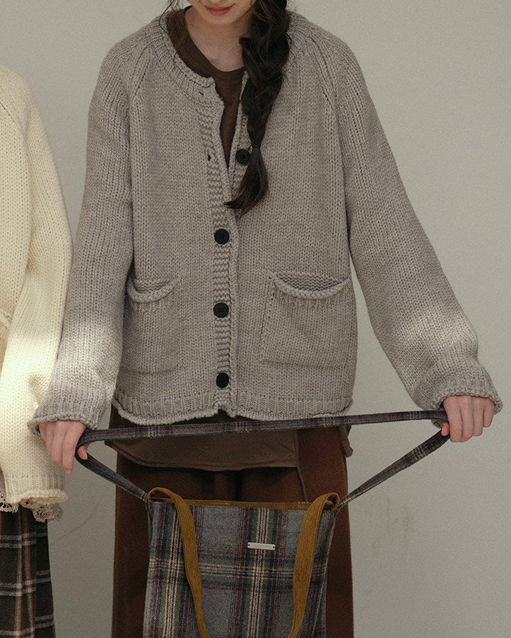 フォークポケットニットカーディガン 10179