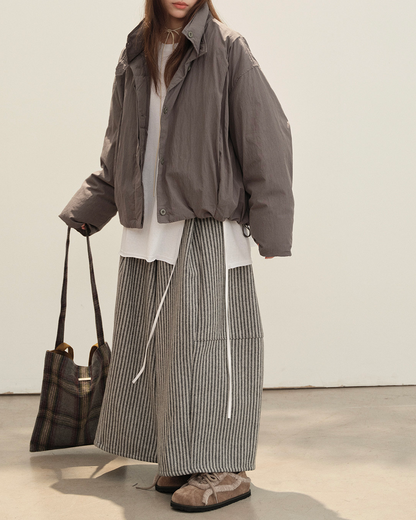 スタンドミニマルショートダウンコート 10151