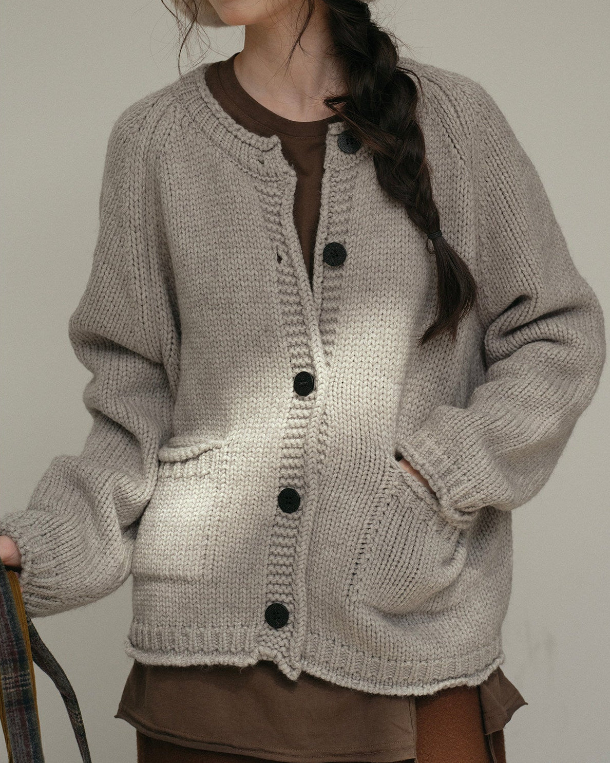 フォークポケットニットカーディガン 10179