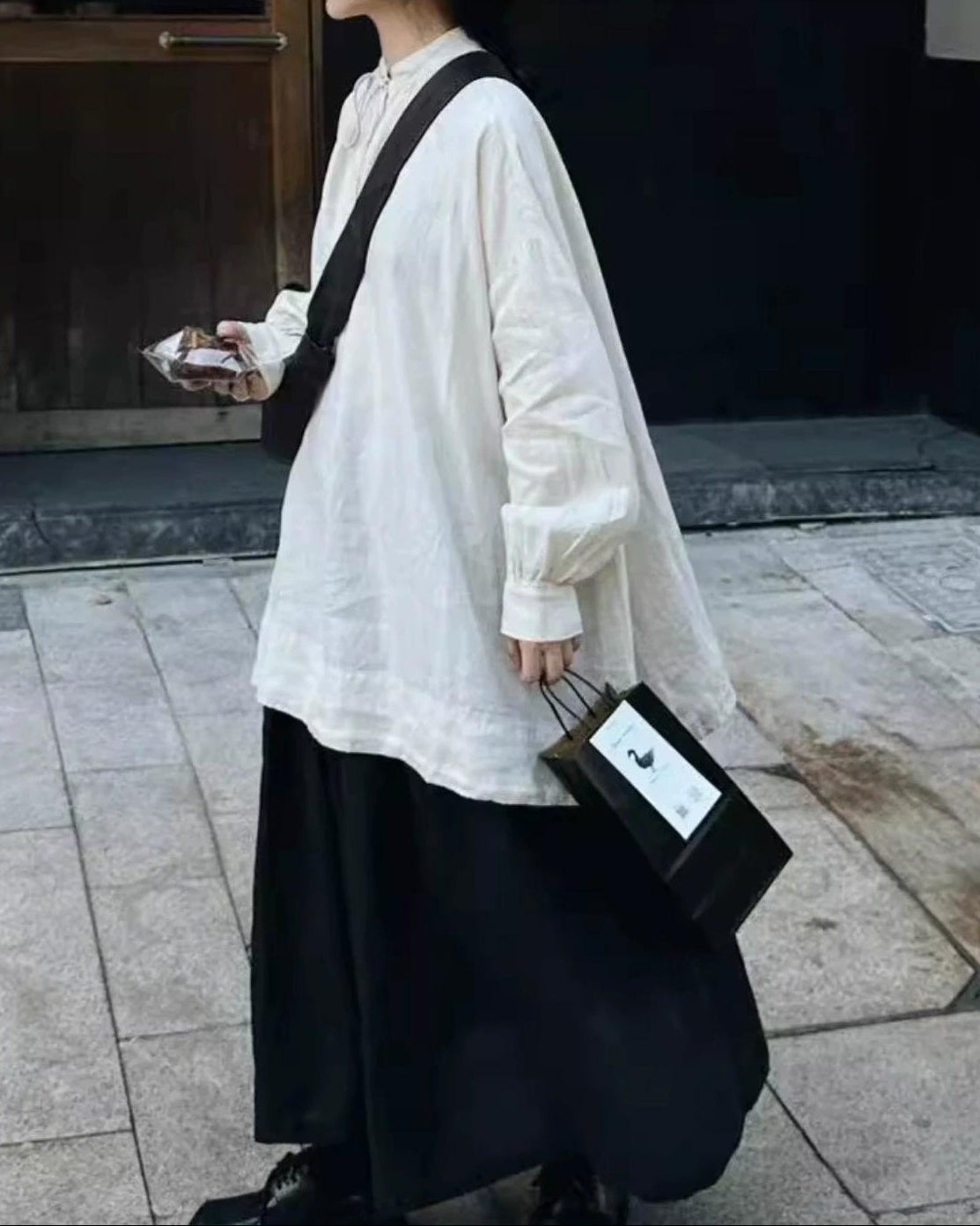 パフスリーブリボンフレアブラウス 10018