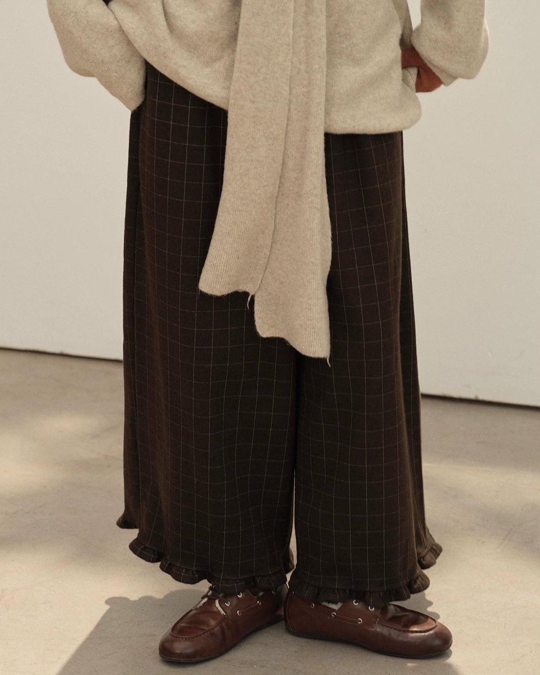 フリルレトロチェックワイドパンツ 10142