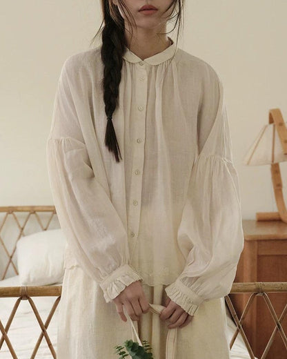 エンブロイダリーパフスリーブブラウス 10270