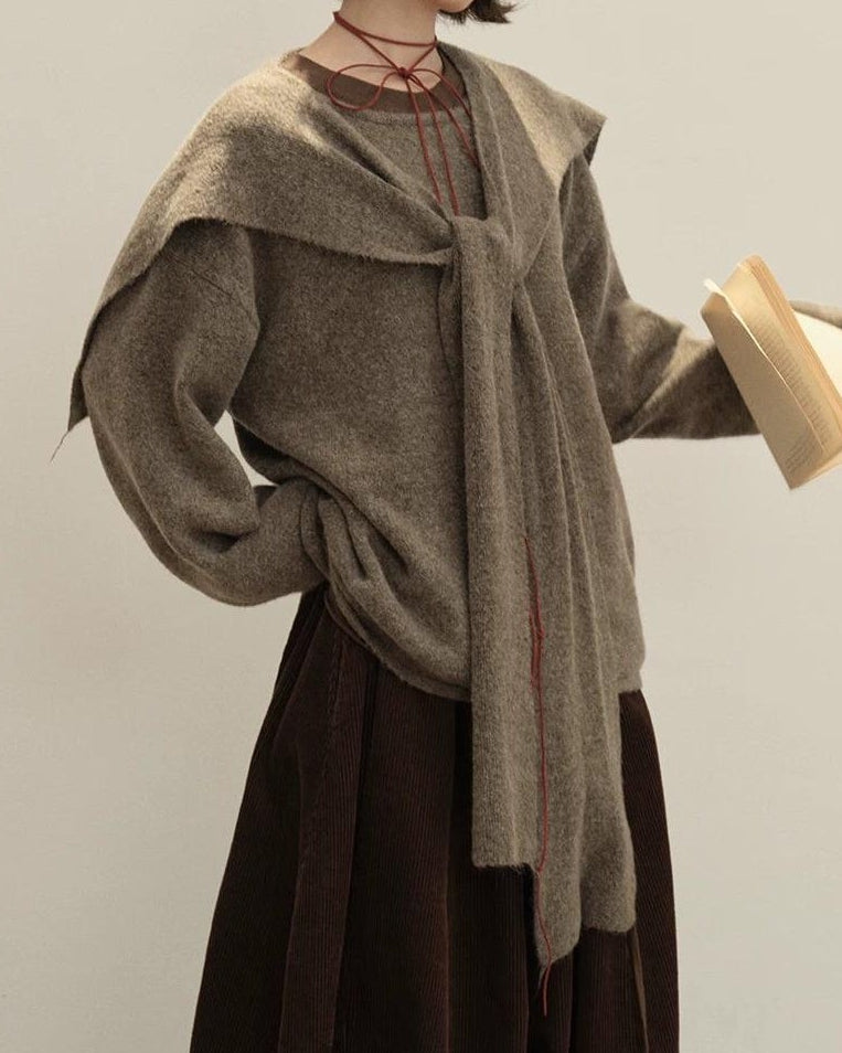 ストールレイヤーニットプルオーバー 10150