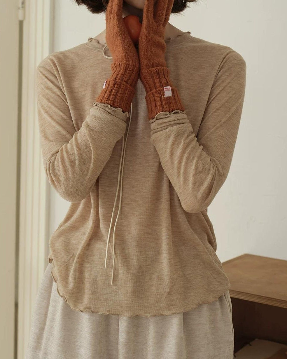 レースデザインニットトップス 10185