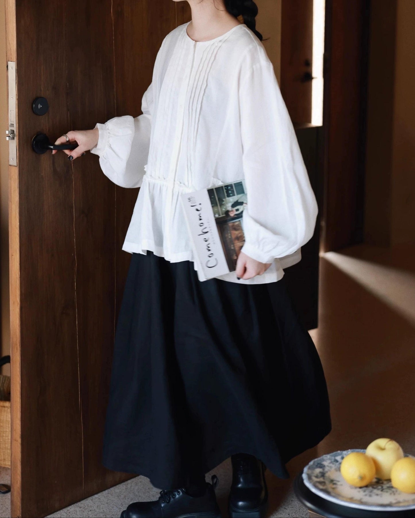 ピンタックウエストレトロブラウス 10024