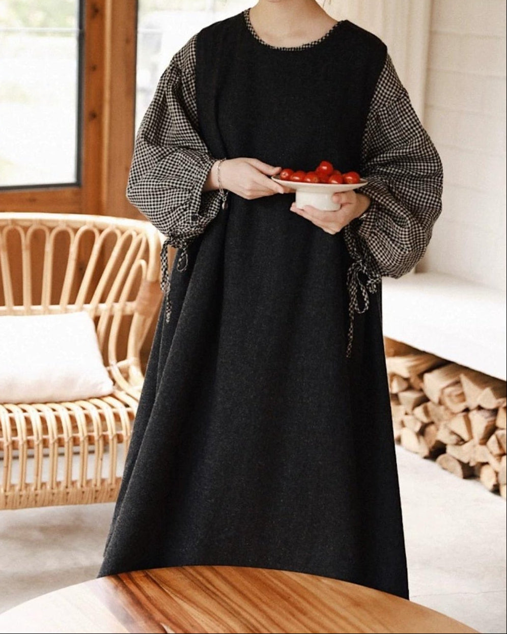 ハイウエストクラーラベストワンピース 10092