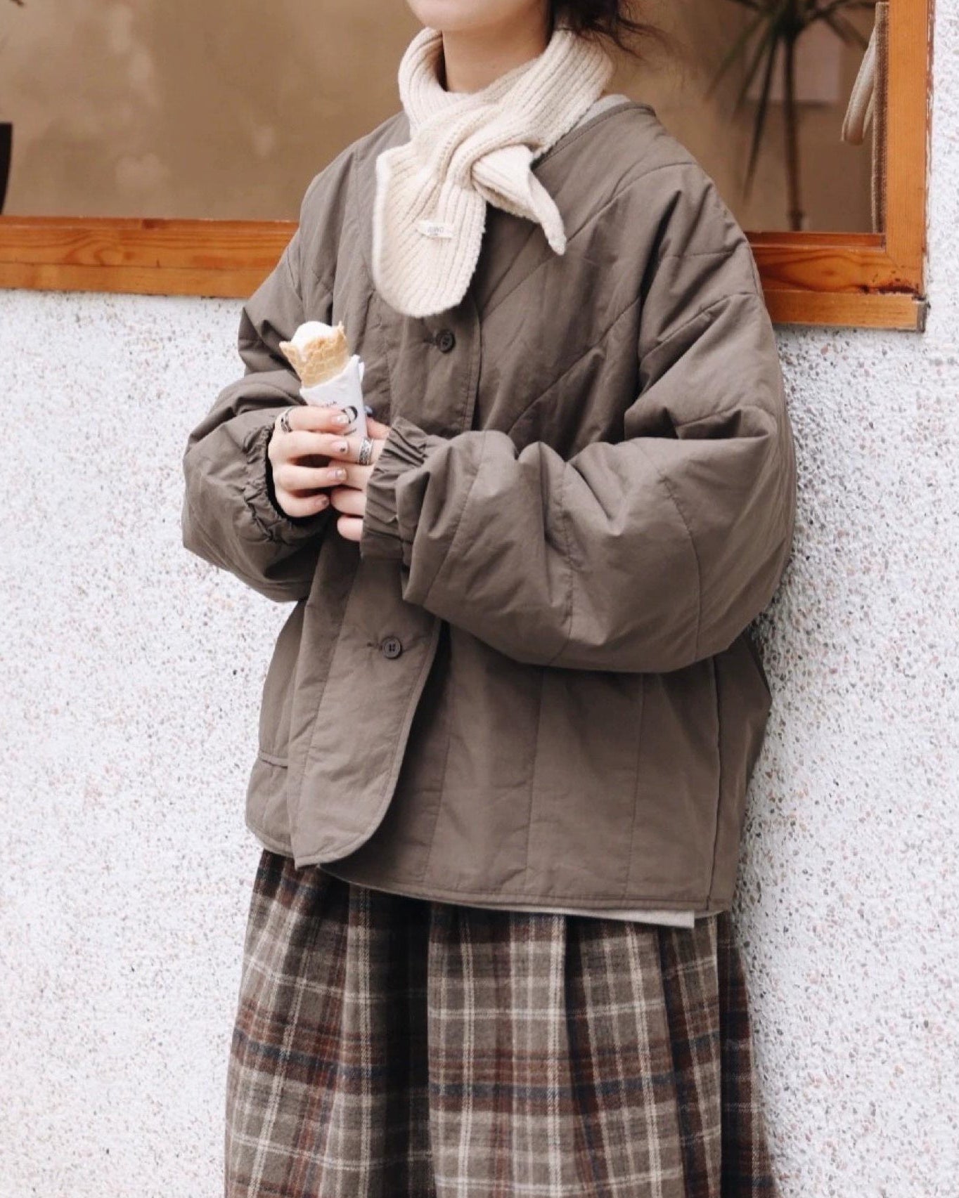 キルトテクスチャーショートコート 10093