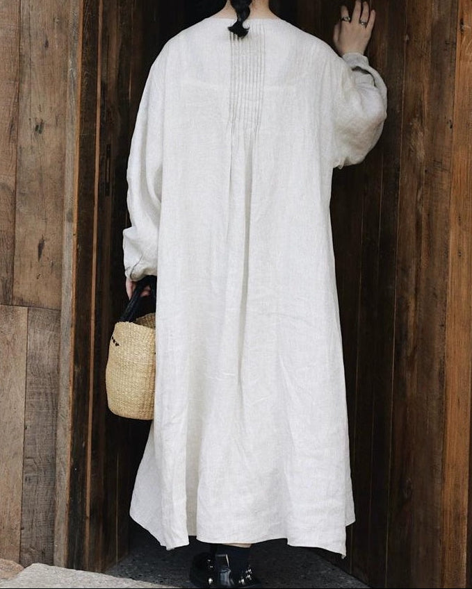 ピンタックリラックスシャツワンピース 10042