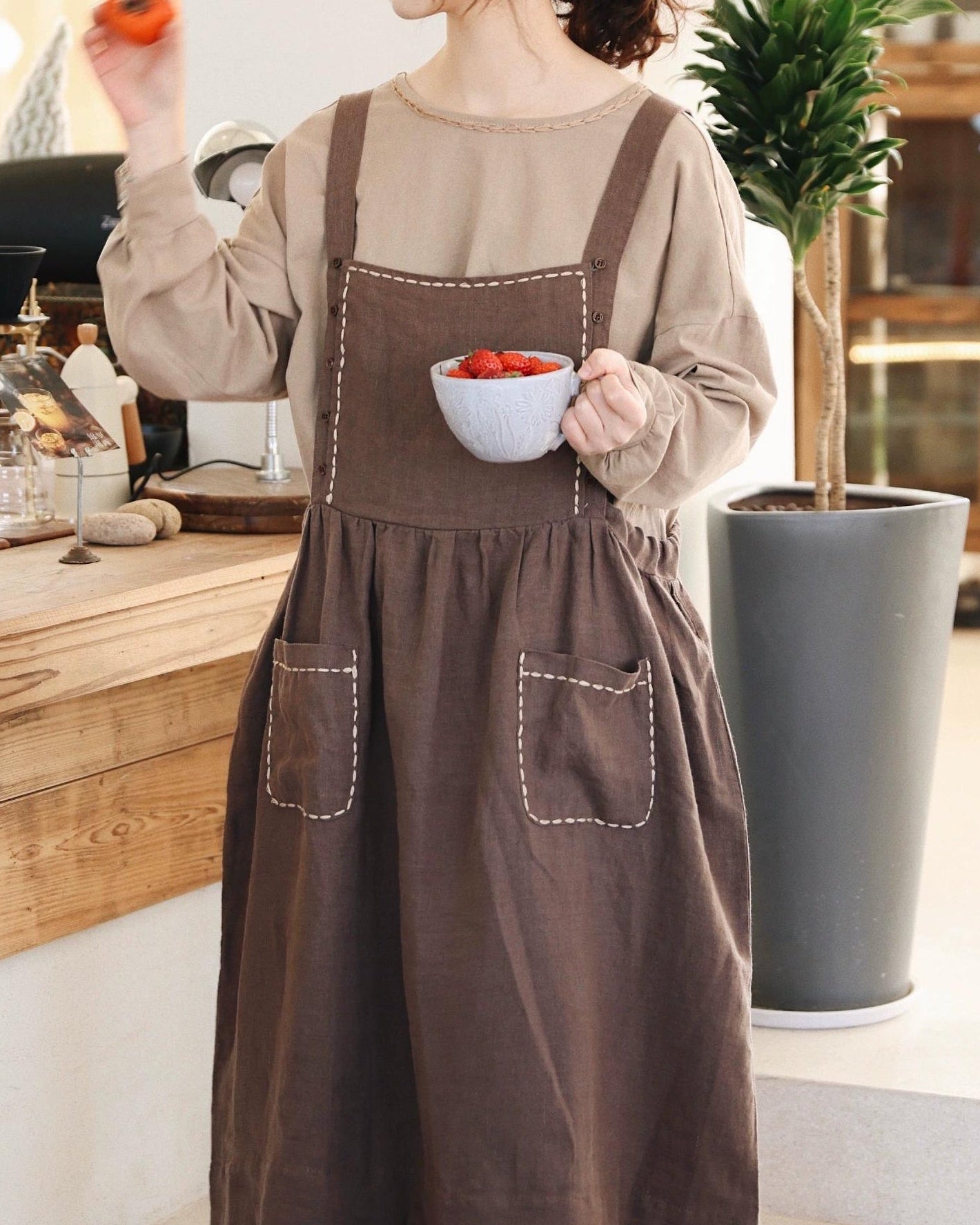 カントリーエプロンサスペンダーワンピース 10118