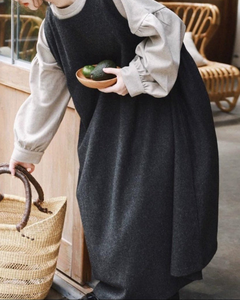 ハイウエストクラーラベストワンピース 10092