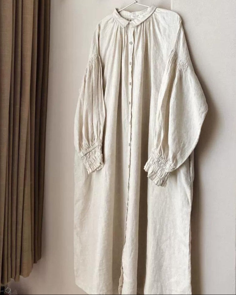 ヘルカナチュラルロングギャザーワンピース 10087