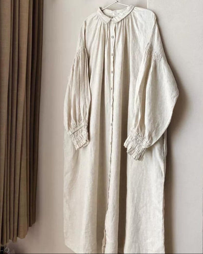 ヘルカナチュラルロングギャザーワンピース 10087