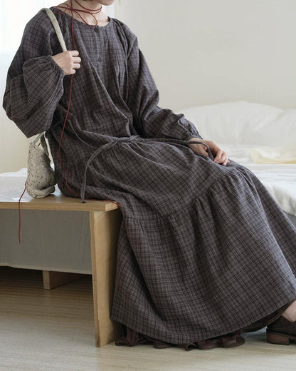 ロッカチェックハーフボタンワンピース 10239