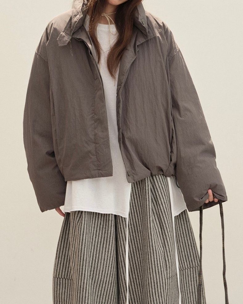 スタンドミニマルショートダウンコート 10151