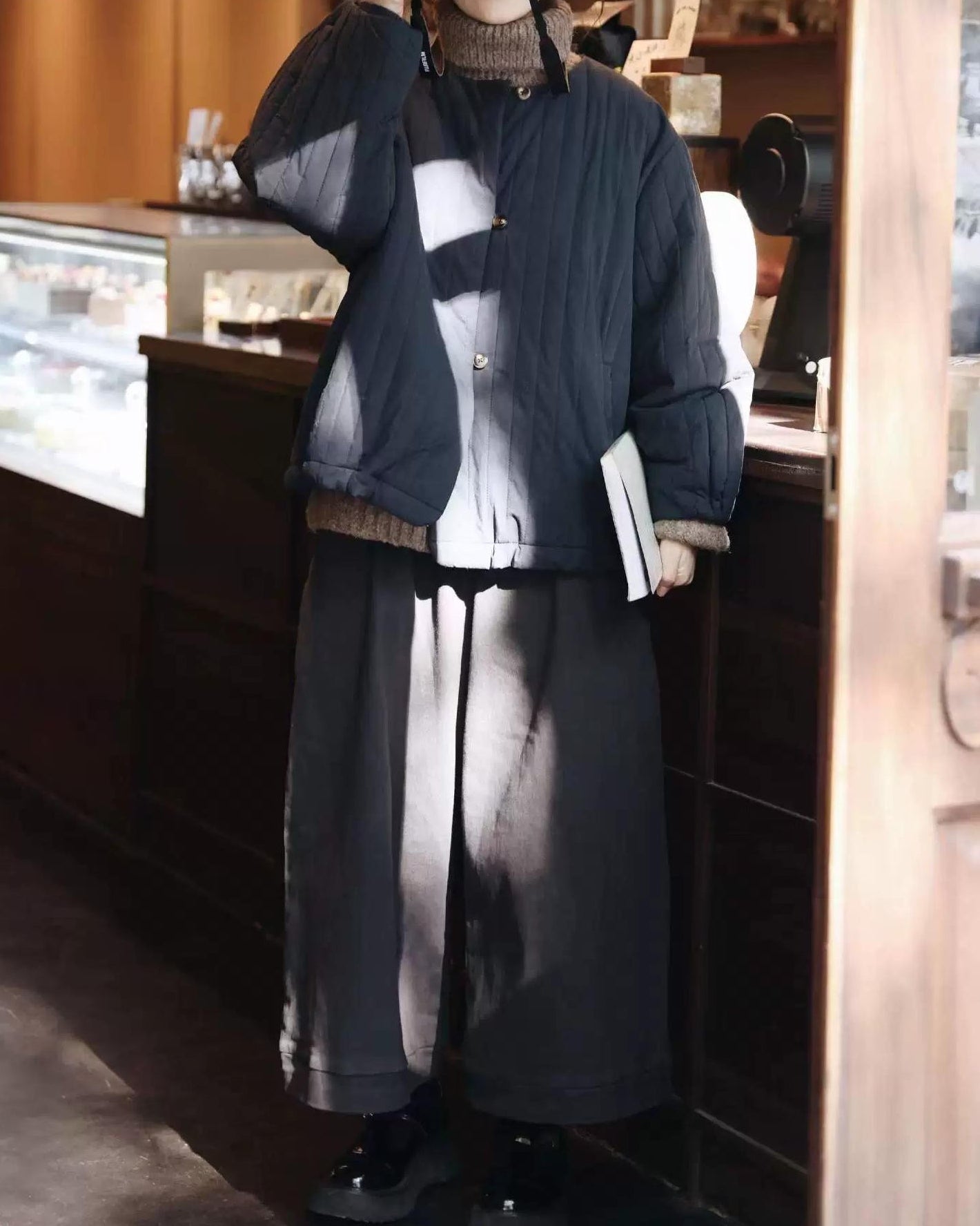 エアリーキルティング ノーカラーコート 10105