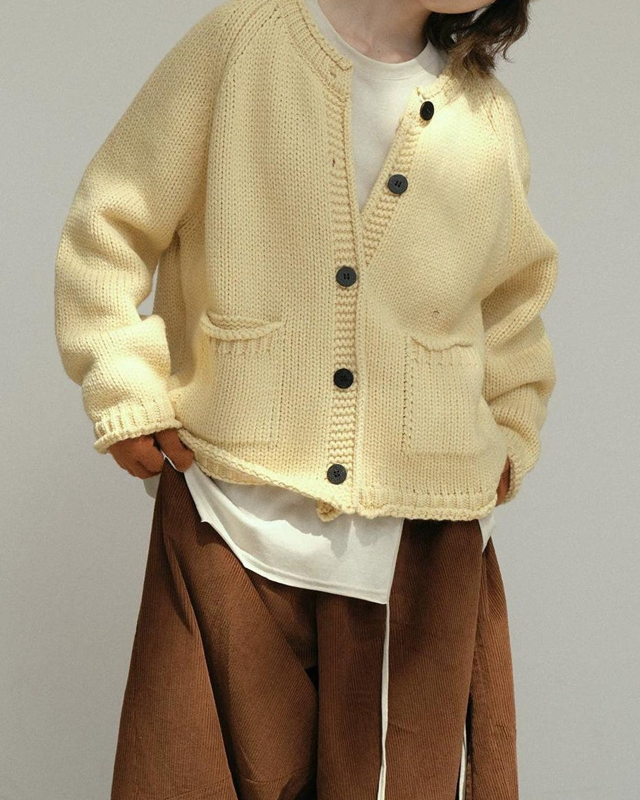 フォークポケットニットカーディガン 10179
