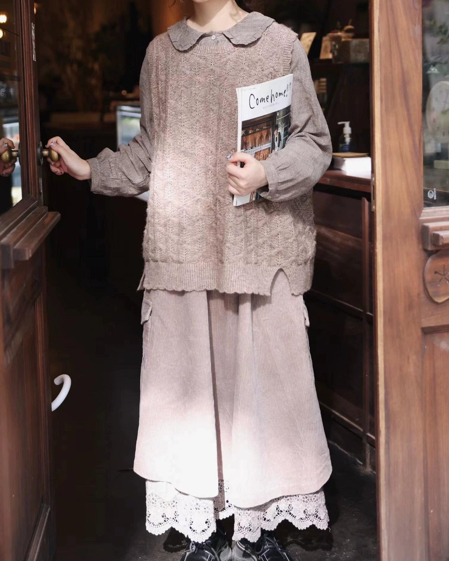 パターンニットスリットベスト 10110