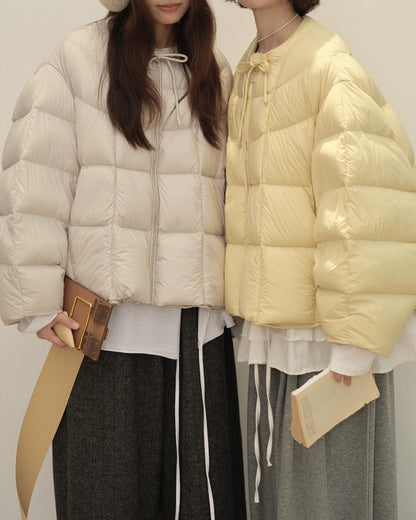 エアウォームクラウドリボンパフコート 10141