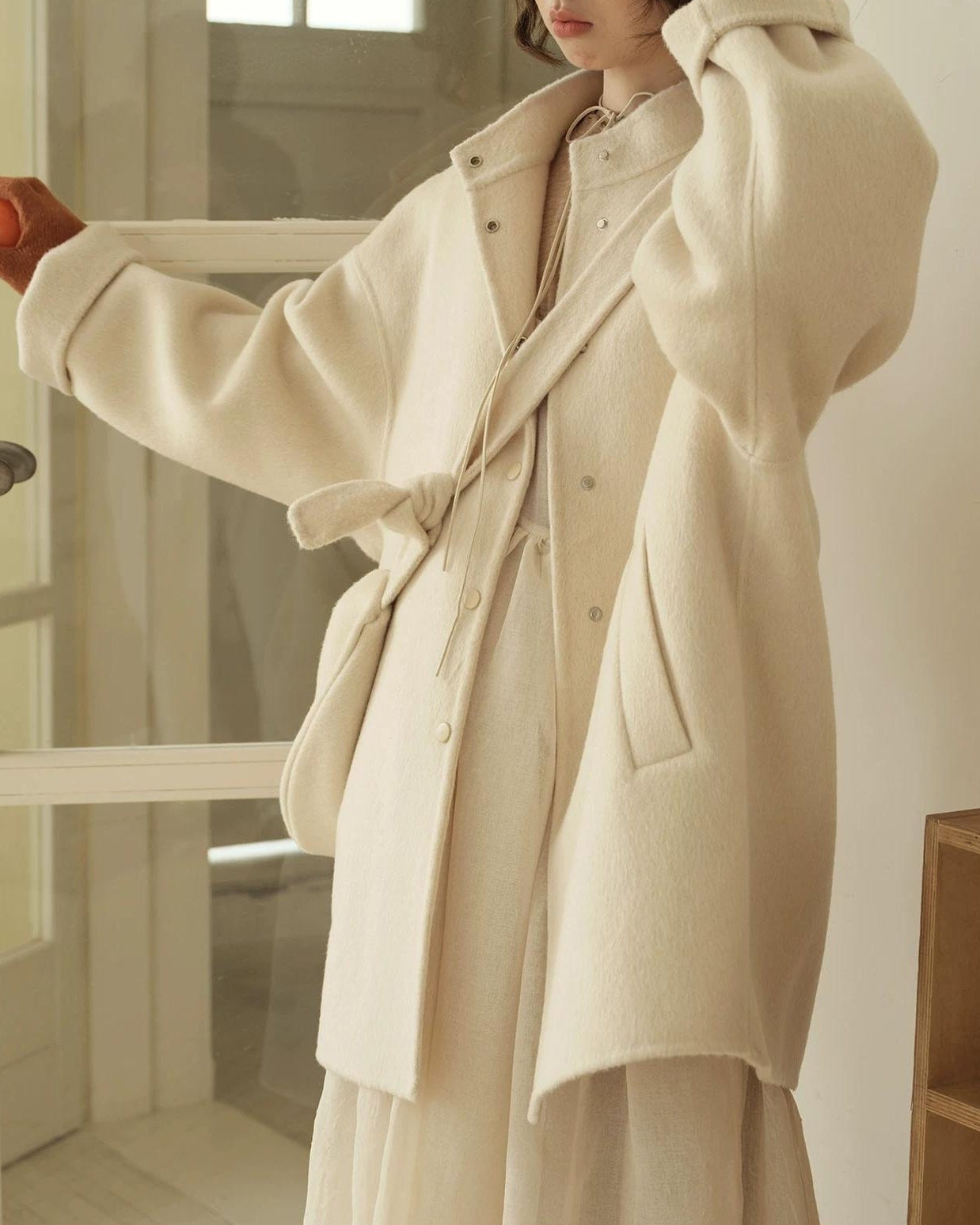 ニュアンスルーズスタンドカラーコート 10206