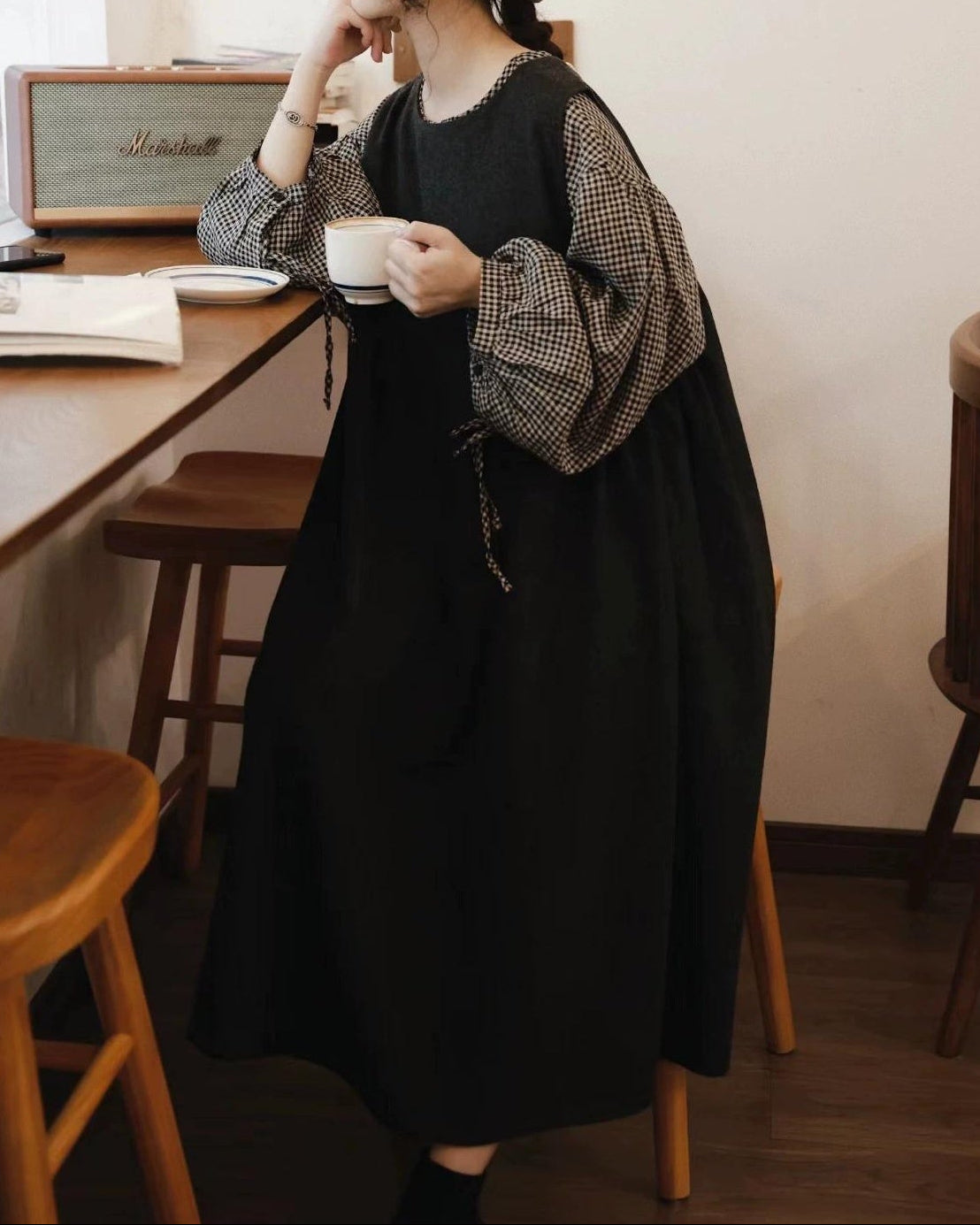 ハイウエストクラーラベストワンピース 10092