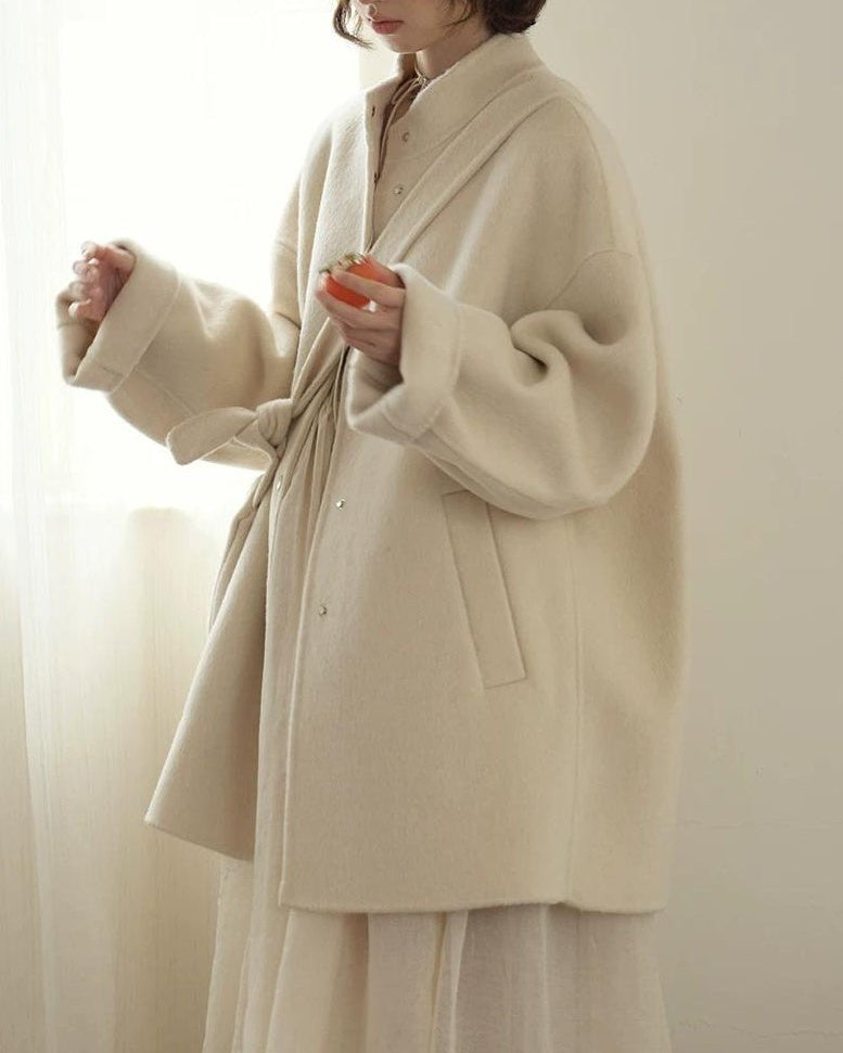 ニュアンスルーズスタンドカラーコート 10206