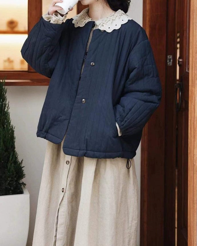 エアリーキルティング ノーカラーコート 10105